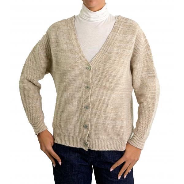 Cardigan misto cashmere scollo a V